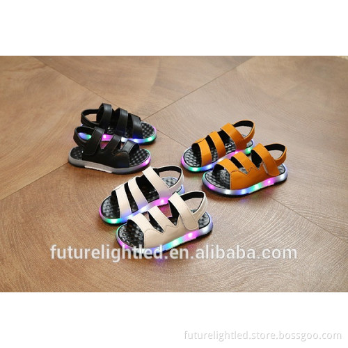 hot selling summer kids sandal flashing led lighting kids shoes